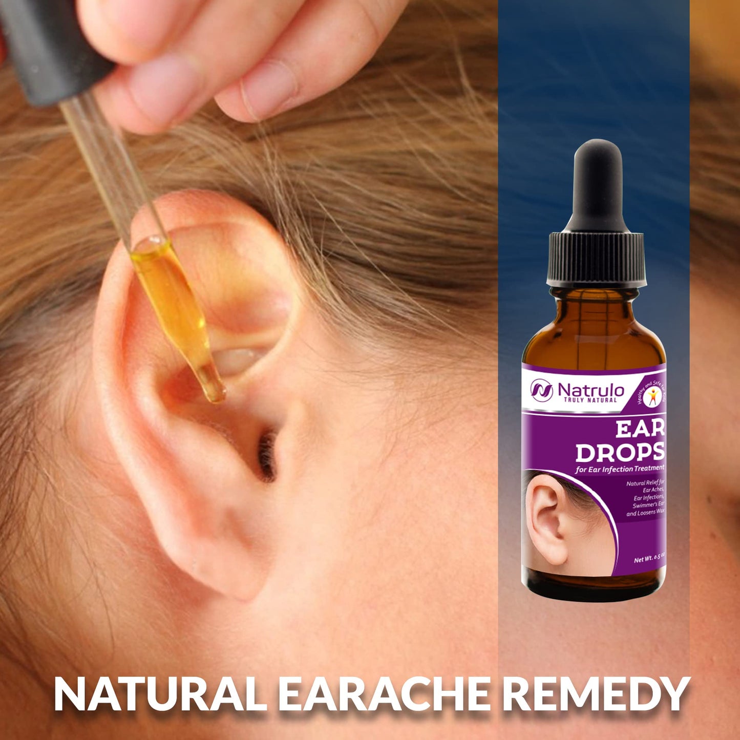Natrulo Natural Ear Drops for Ear Health – Safe for Adults, Kids, Babies & Pets | Made in USA