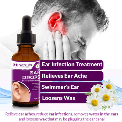 Natrulo Natural Ear Drops for Ear Health – Safe for Adults, Kids, Babies & Pets | Made in USA