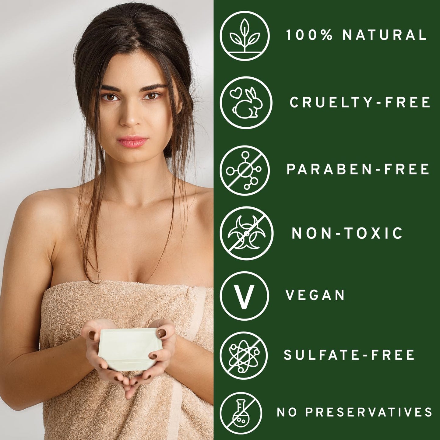 Natrulo Tea Tree Oil Soap Bar 4oz – Antifungal Skin Cleanser for Face, Body & Hair