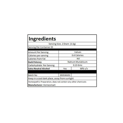 Natrum Muriaticum Homeopathy Pellets 1M Potency – Pack of 2 | Homeomart