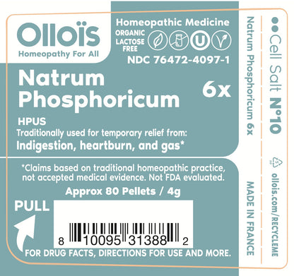 Natrum Phosphoricum 6X OLLOIS Organic &amp; Vegan Cell Salt #10 Pack of 3