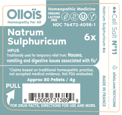 Natrum Sulphuricum OLLOIS Cell Salt #11 – Organic, Vegan, Kosher, Pack of 2