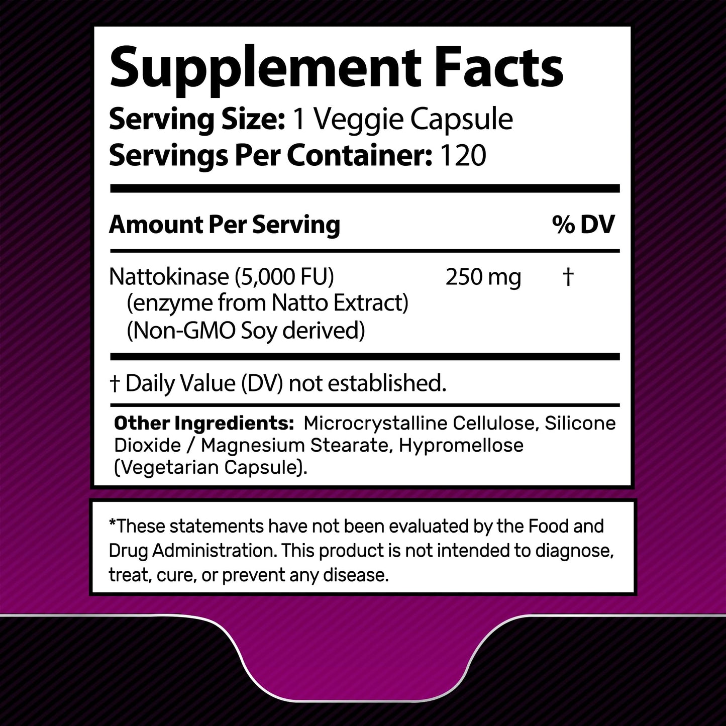 Nattokinase Supplement Capsules 5000 FU – Third-Party Tested Natto Enzymes | Daily Wellness – 120 Count