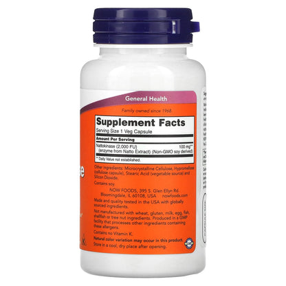 Nattokinase 100 mg 120 VegiCaps | NOW Foods