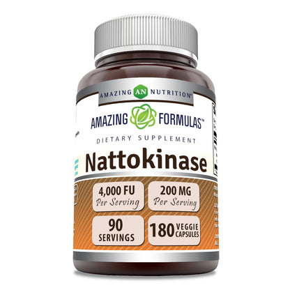 Amazing Formulas Nattokinase 100 mg Veggie Capsules – 2000 FU, Non-GMO, Gluten Free, Made in USA