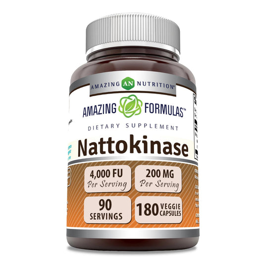 Amazing Formulas Nattokinase 100 mg Veggie Capsules – 2000 FU, Non-GMO, Gluten Free, Made in USA BritishVita | Premium UK Vitamins & Wellness Supplements