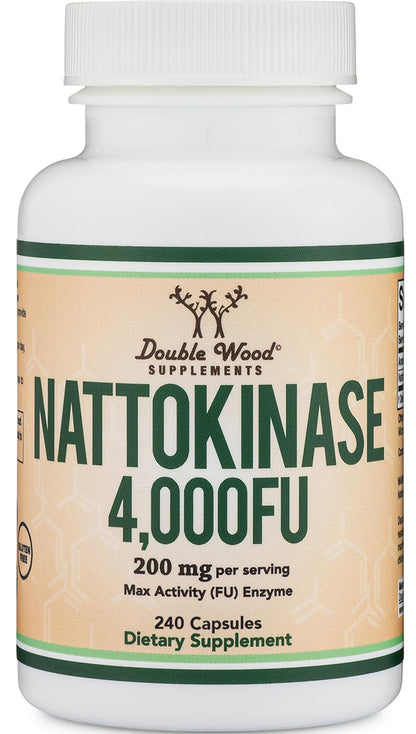 Nattokinase 4,000 FU – 240 Capsules | Cardiovascular Support | Double Wood