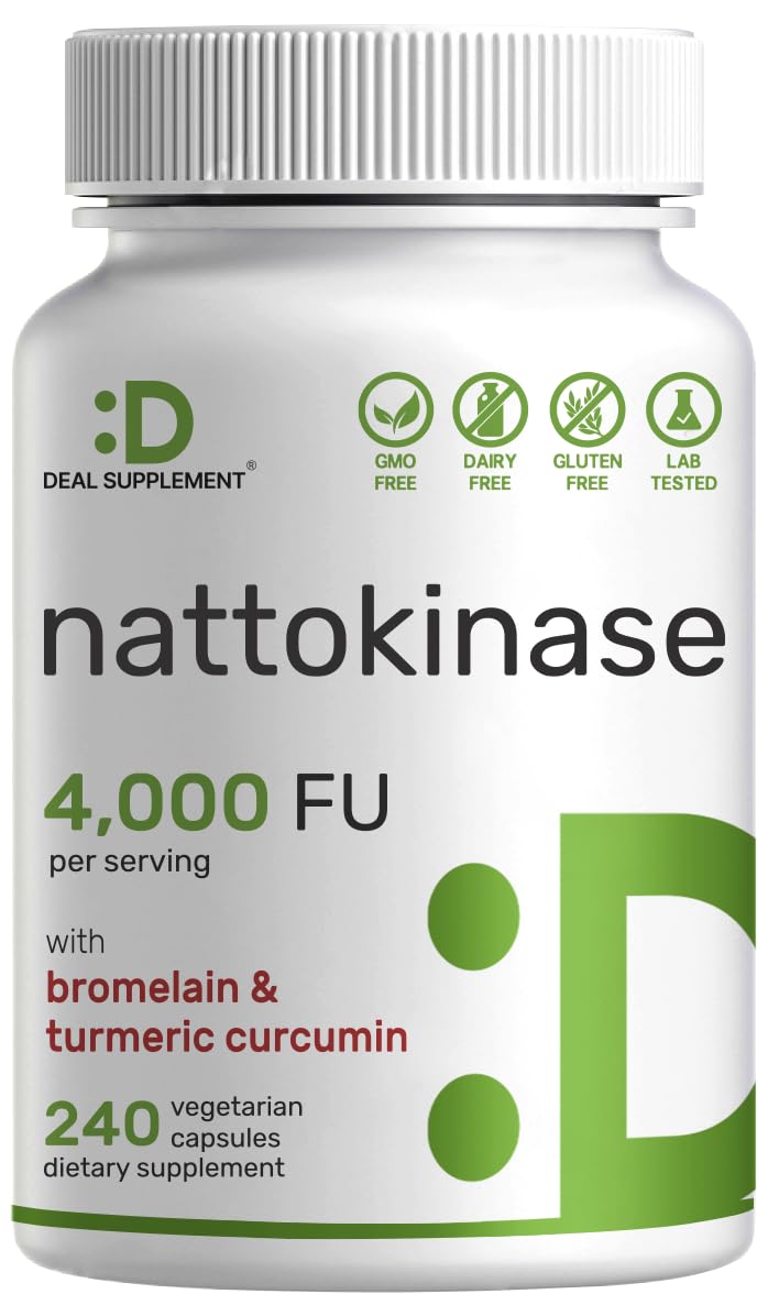 Nattokinase 4,000 FU – 240 Veggie Capsules | Heart Health & Digestion | Vegan