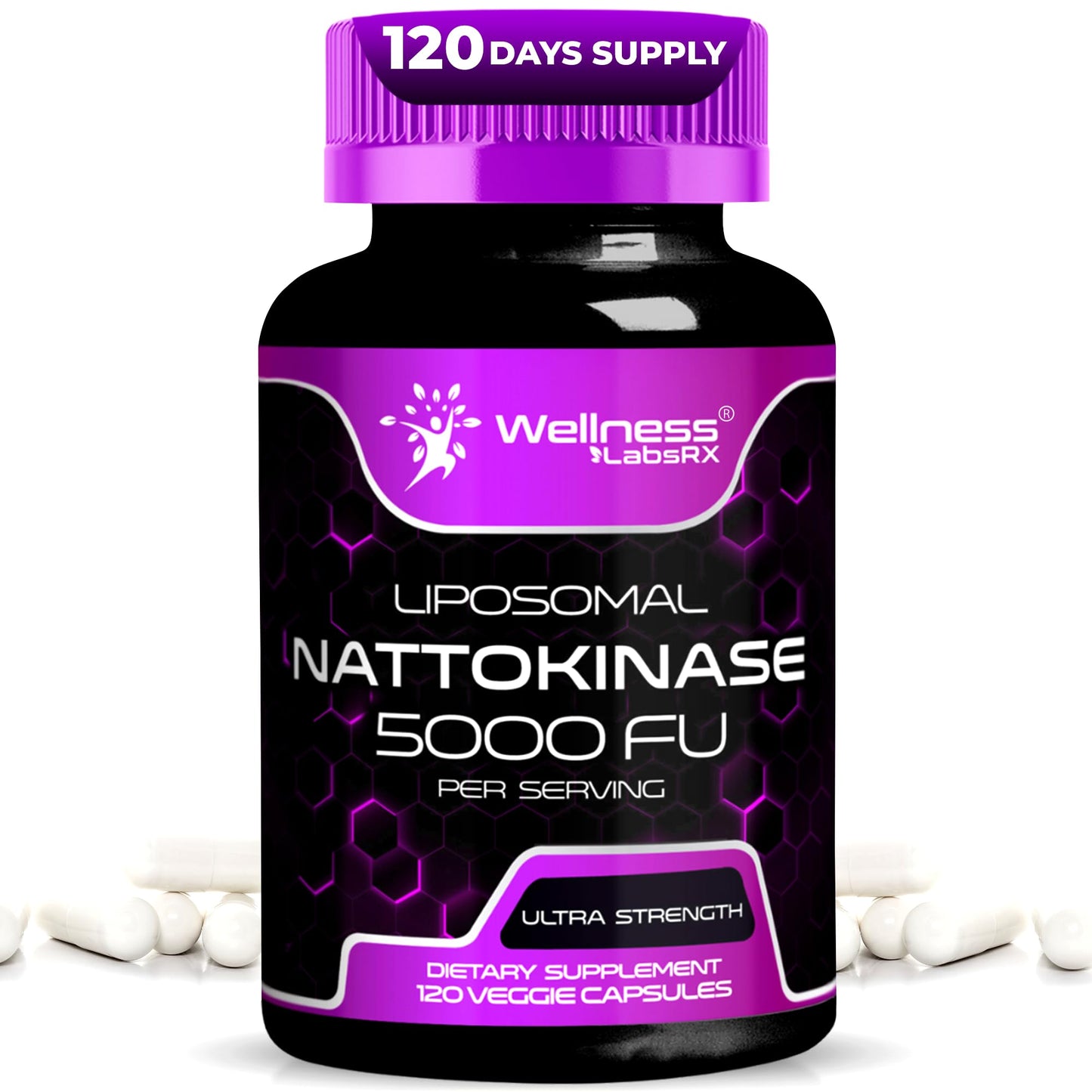 Nattokinase Supplement Capsules 5000 FU – Third-Party Tested Natto Enzymes | Daily Wellness – 120 Count