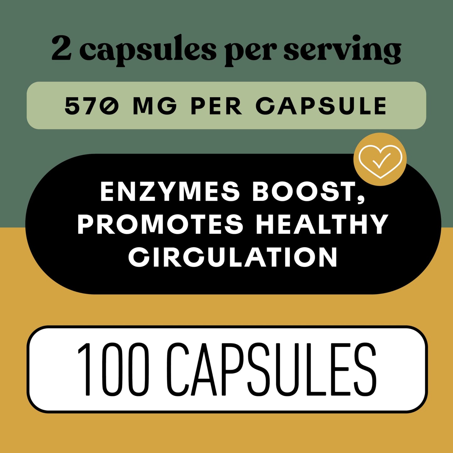 Complete Natural Nattokinase Capsules – 100 Count, 570 mg, 6000 FU, Gluten Free, Vegan, Non-GMO