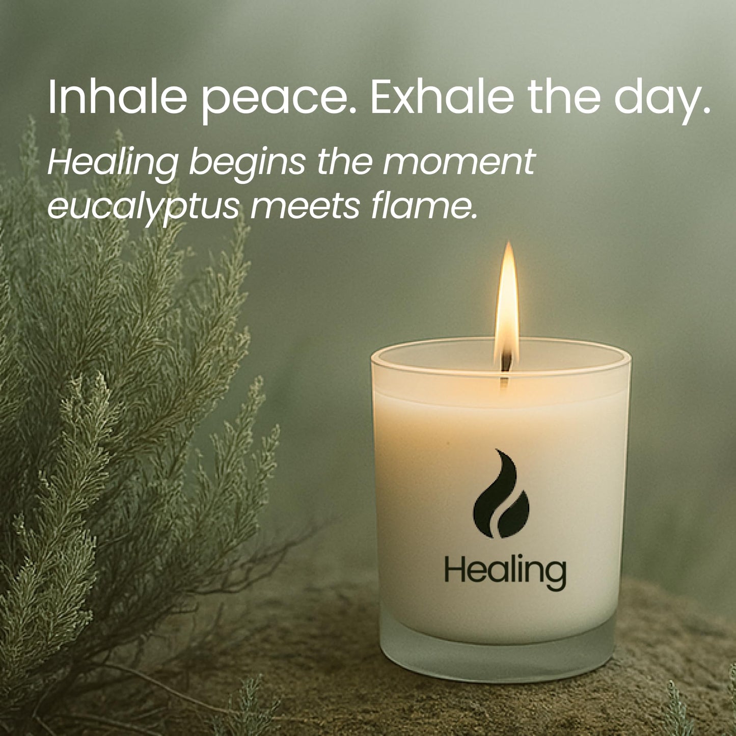 Natur IX Cleansing Scented Candles for Home | Sage & Palo Santo | Natural Non Toxic Soy Candles with Essential Oils | 50 H Long Burning | (Healing | Eucalyptus & Sage)