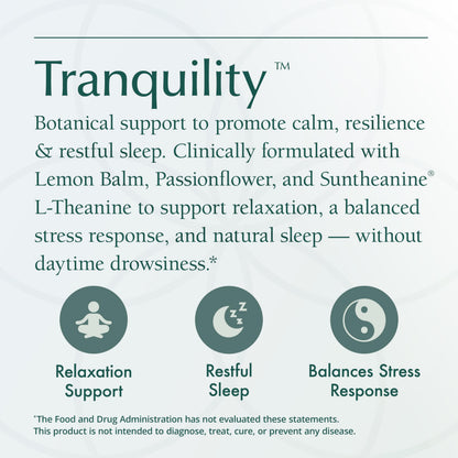 Natura Health Tranquility: Relaxation Support with L-Theanine & Herbs (90 Capsules)
