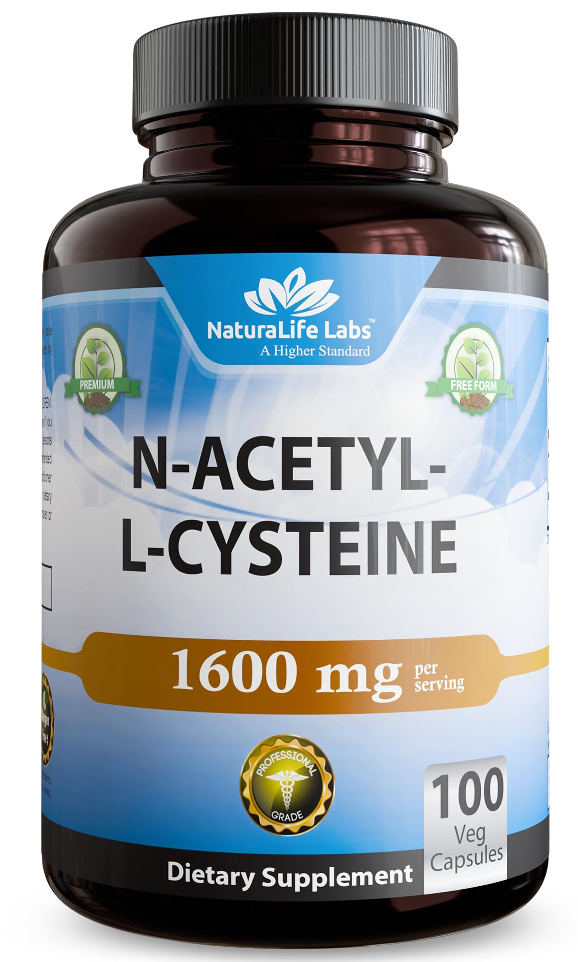 NaturaLife NAC 1600 mg – 100 Capsules | Non-GMO & Gluten-Free