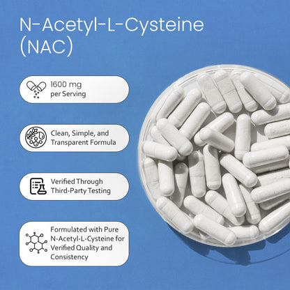 NaturaLife NAC 1600 mg – 100 Capsules | Non-GMO & Gluten-Free