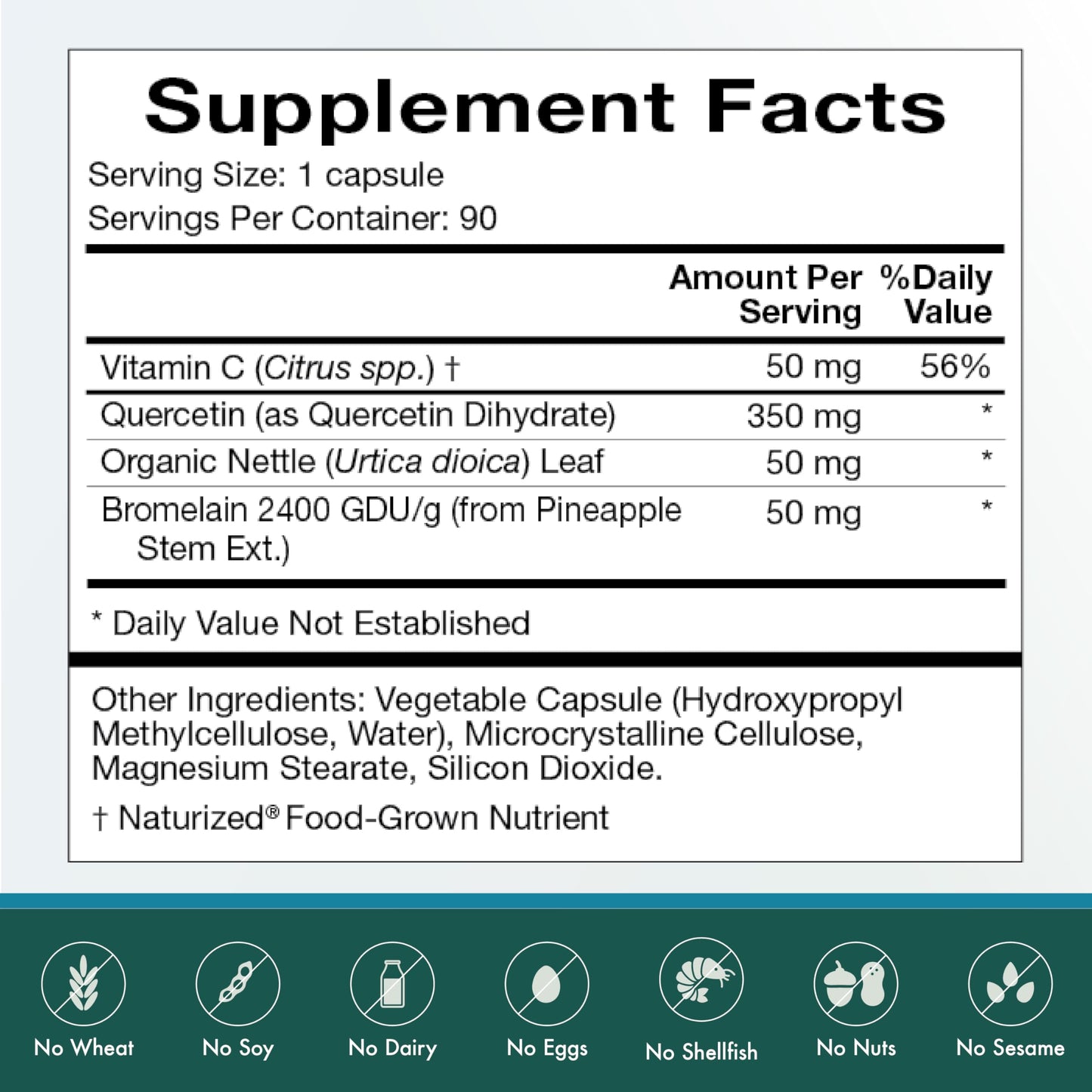 Natura Quercetin Plus – Immune & Histamine Support (90 Capsules)
