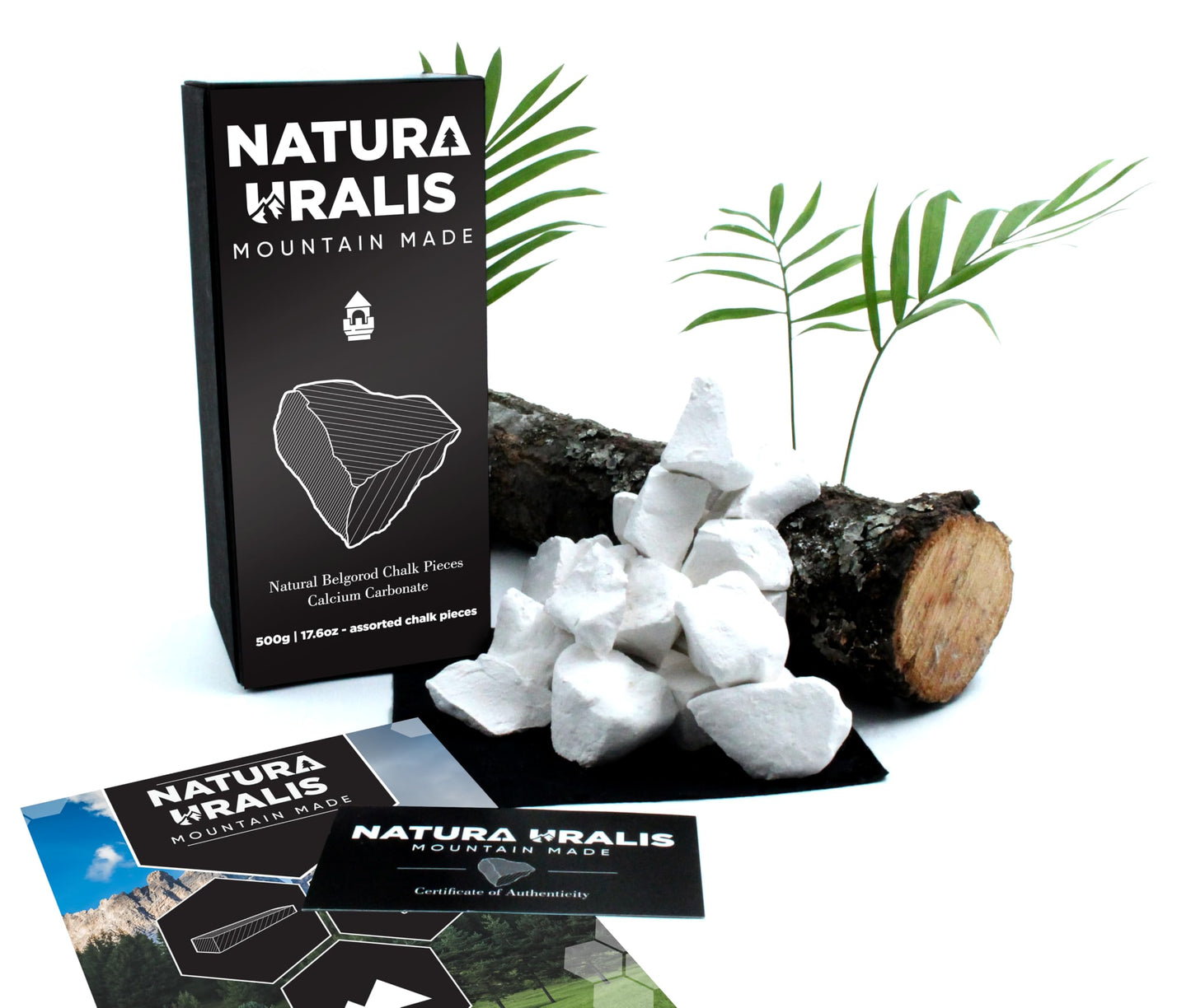 Natura Uralis Premium Belgorod Chalk Chunks - 17oz White Calcium Carbonate