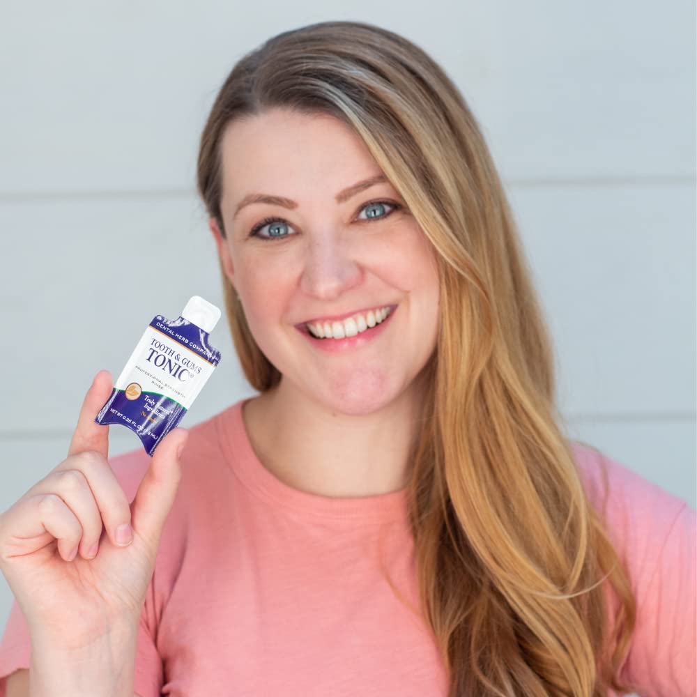 TONIC Traveler Mouthwash Minis (12 Pack) + Bamboo Toothbrush – Natural Alcohol-Free