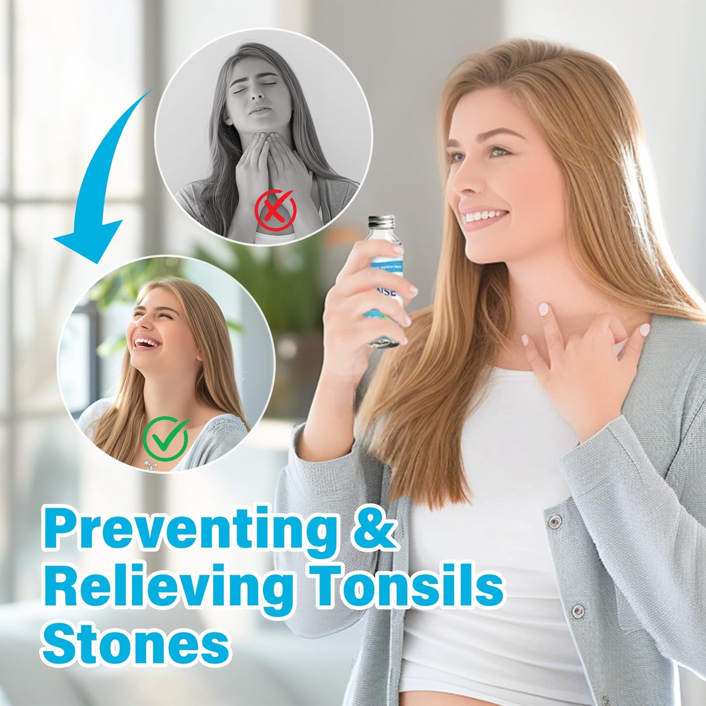 Tonsil Stone Remover – Alcohol-Free Natural Oral Rinse for Soothing Tonsils & Fighting Bad Breath (4 Fl Oz)