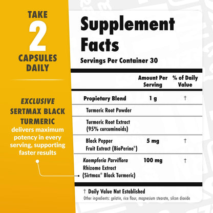 Sculpt Nation by V Shred Turmeric with BioPerine & Sirtmax for Joint Health – 60-Day Supply