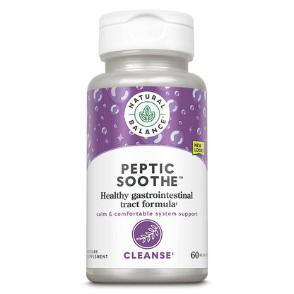 Natural Balance Peptic Soothe | GI Support Formula with Zinc Carnosine, L-Glutamine & Mastic Gum | 60 VegCaps