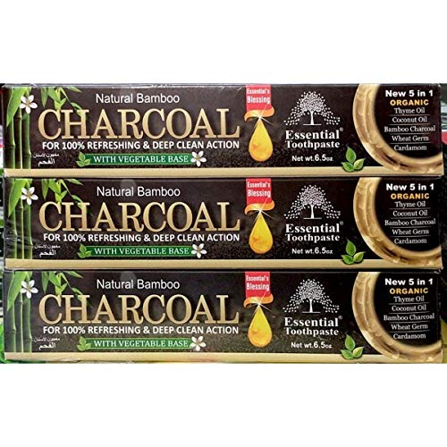 Bamboo Activated Charcoal Toothpaste – Fluoride Free (3 Tubes) | Essential Palace