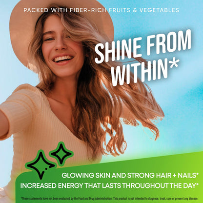 Fruits and Veggies High-Fiber Supplement for Immunity, Gut & Energy | Reds & Greens