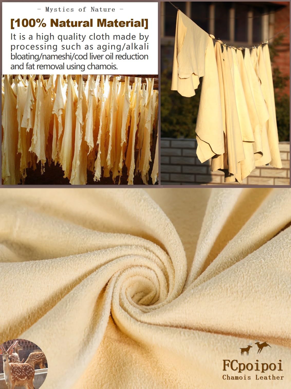 Natural Chamois Eyeglass Cleaning Cloth – Premium Leather, Scratch-Free, 12x12