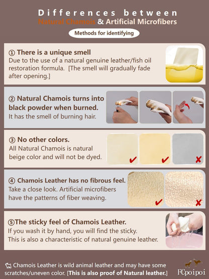 Natural Chamois Eyeglass Cleaning Cloth – Premium Leather, Scratch-Free, 12x12