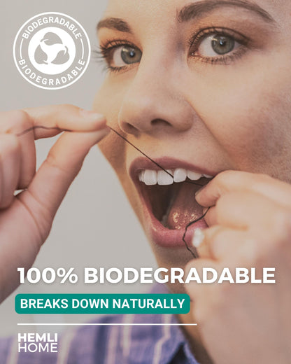 Natural Charcoal Bamboo Dental Floss, 3-Pack - Organic, Eco, Pfas Free - Reusable Natural Floss