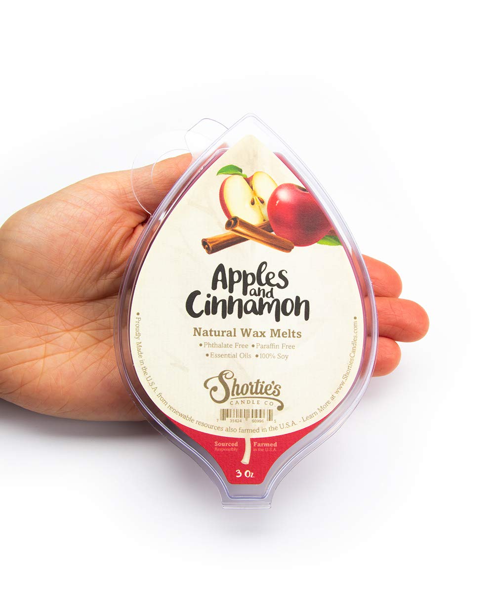 Natural Cinnamon Spice Soy Wax Melts Variety Pack - 3x3oz Bars | Apples & Cinnamon, Cinnamon Bark, Cinnamon Vanilla | Phthalate Free, Vegan