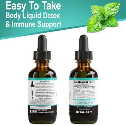 Chlorophyll Liquid Drops – Body Detox, Odor Cleanse & Immune Support | Vegan 2 oz