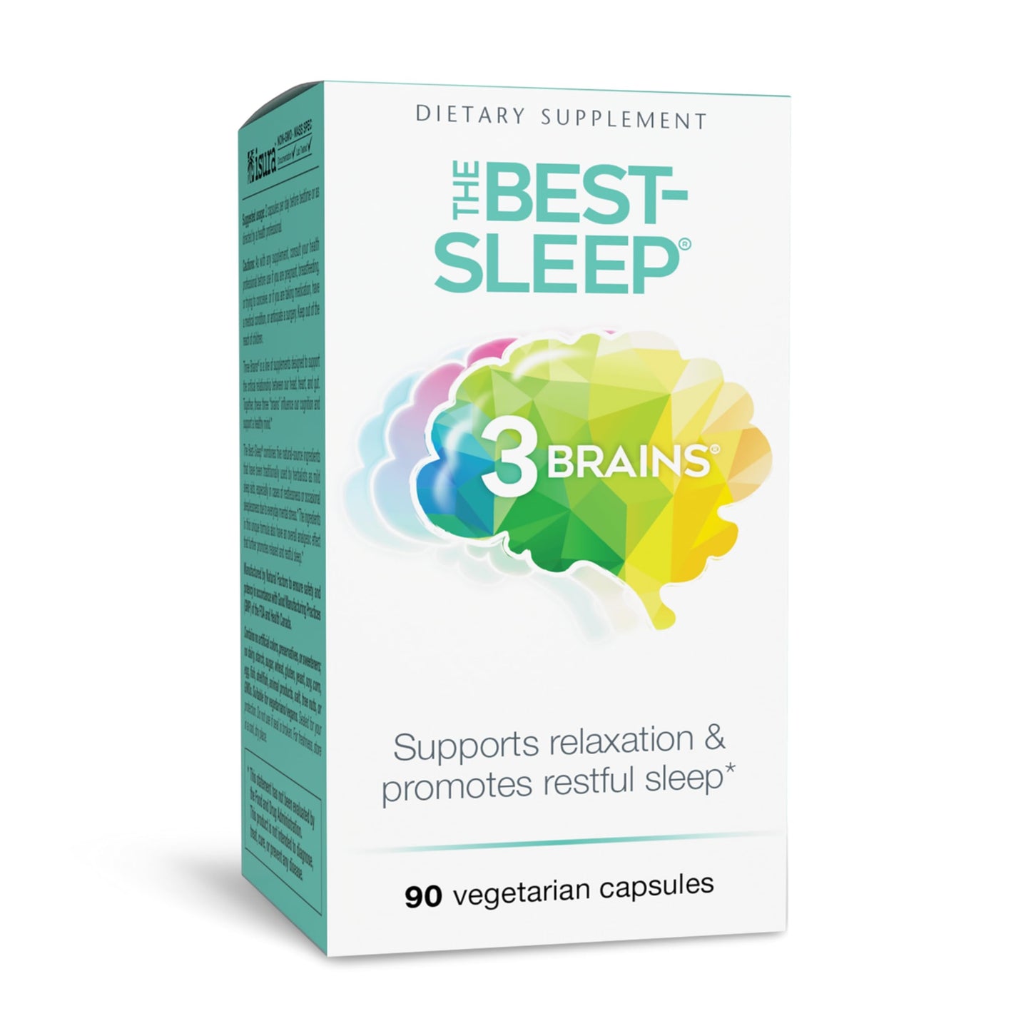 Natural Factors 3 Brains – Best Sleep Support, Relaxation & Restful Sleep – Vegan, 90 Capsules