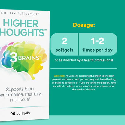 Natural Factors 3 Brains: Cognitive Health & Brain Function, 90 Softgels