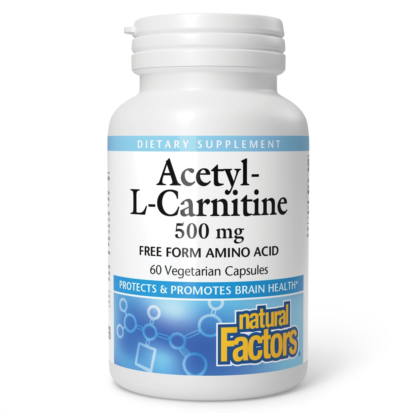 Natural Factors Acetyl L-Carnitine 500 mg - 60 Vegetarian Capsules