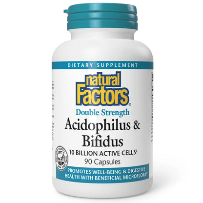 Natural Factors Acidophilus & Bifidus – Digestive Health, 90 Capsules