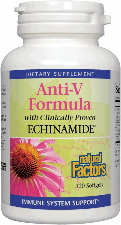 Natural Factors Anti-V Formula – Immune Support Supplement with Reishi & Licorice Root – 120 Softgels