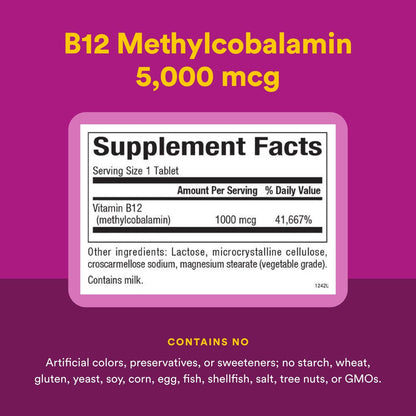 Natural Factors Vitamin B12 Methylcobalamin 1000 mcg – Chewable, Energy & Immune Support