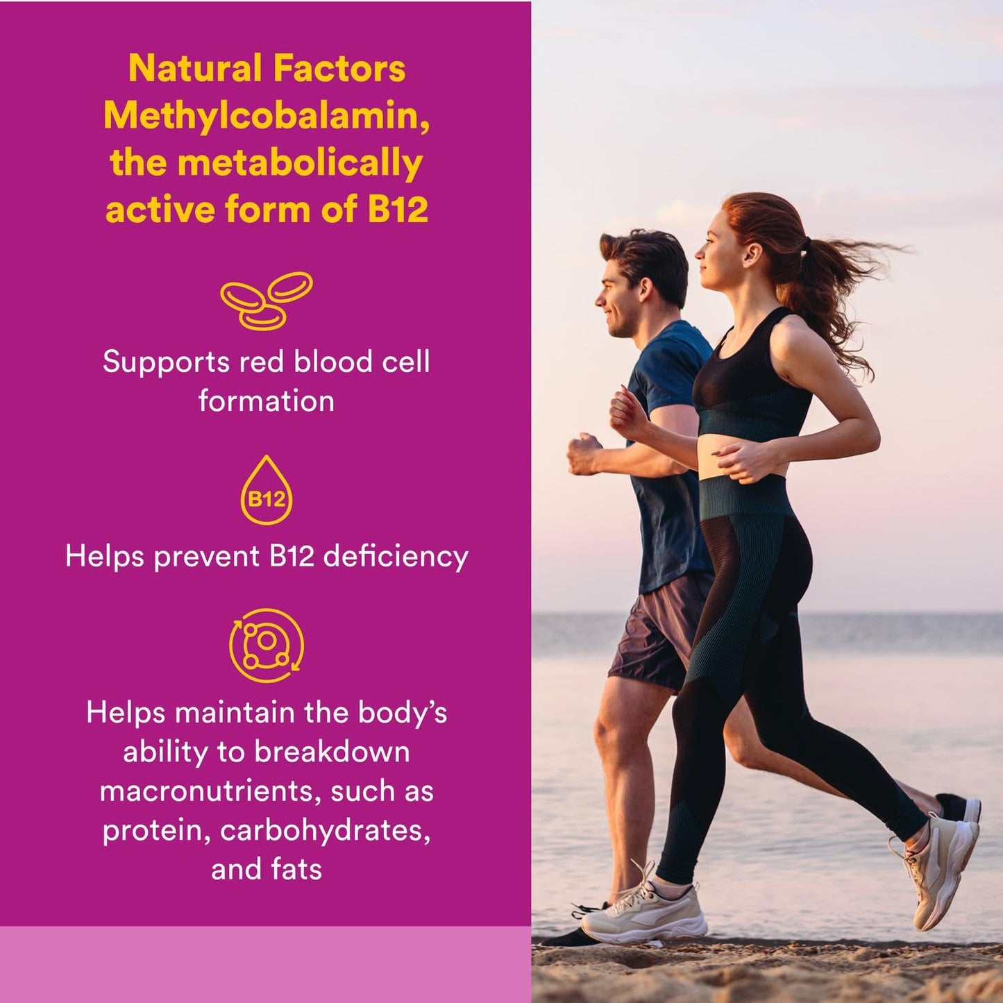 Natural Factors B12 Methylcobalamin 10,000 mcg Cherry – 30 Chewable Tablets