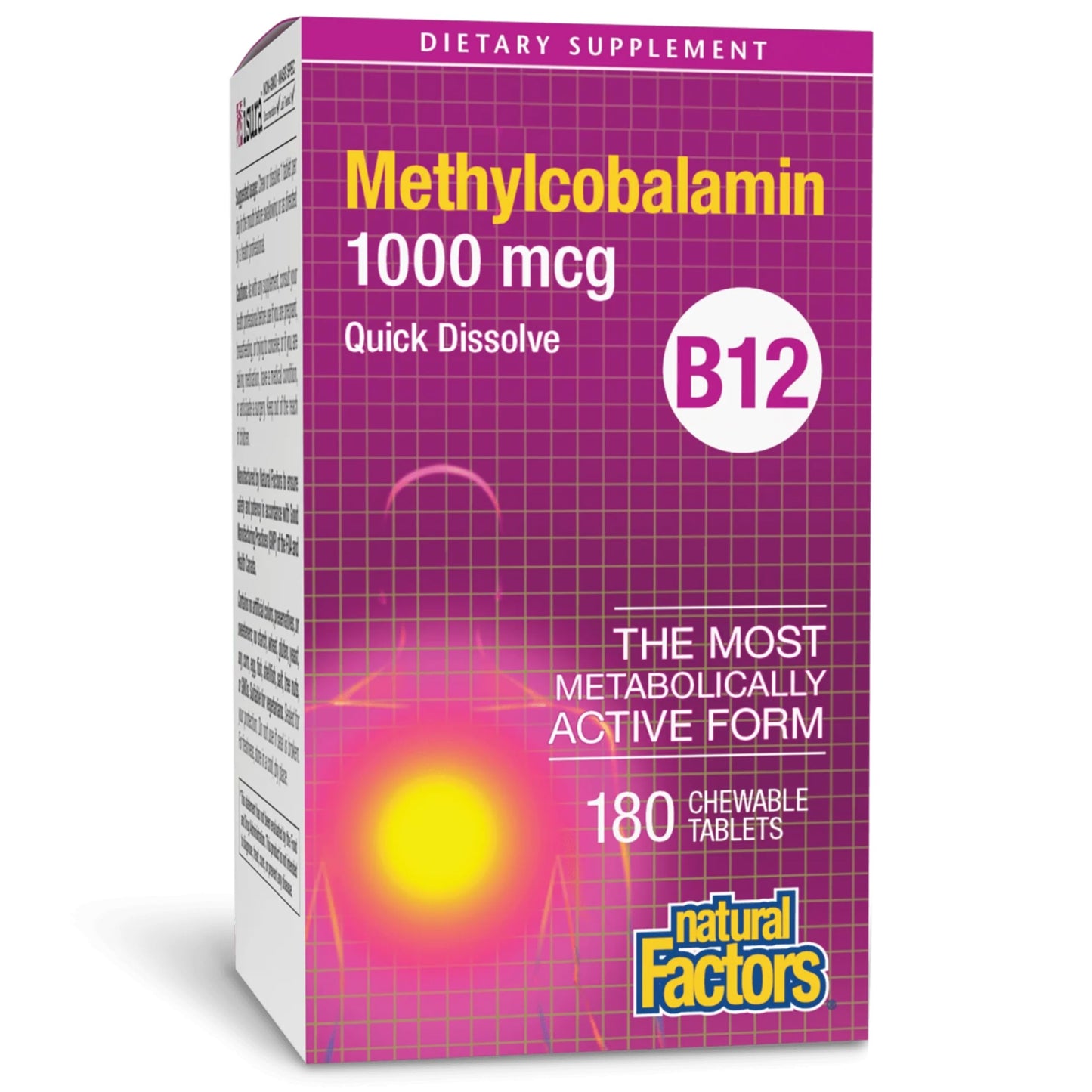 Natural Factors Vitamin B12 Methylcobalamin 1,000 mcg – Quick-Dissolving Chewables