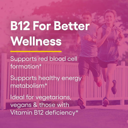 Natural Factors Vitamin B12 Methylcobalamin 5000 mcg – Chewable, Energy & Immune Support (60 tabs)