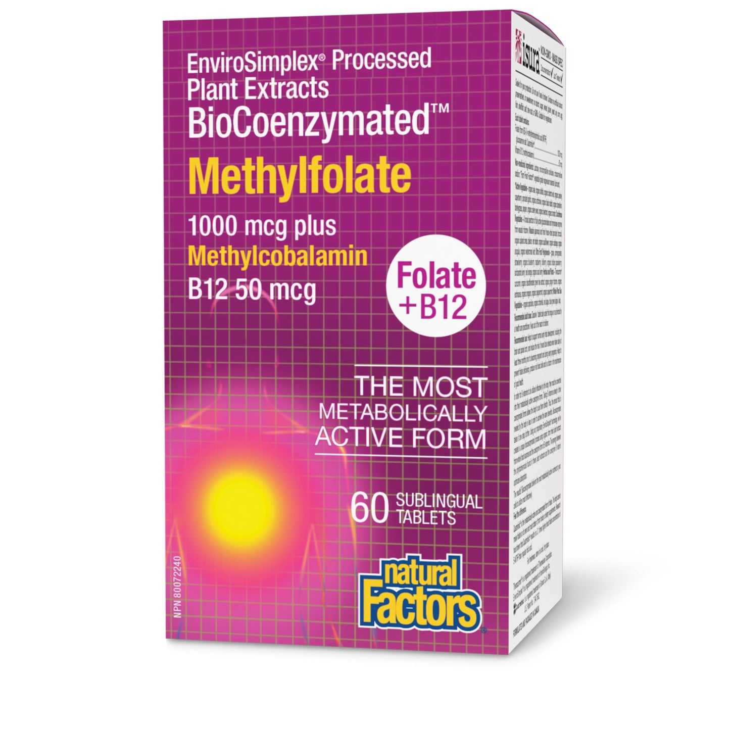 Natural Factors Biocoenzymated Methylfolate 1000 mcg – 60 Count