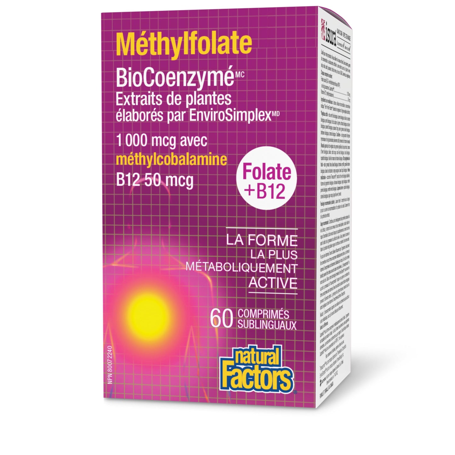 Natural Factors Biocoenzymated Methylfolate 1000 mcg – 60 Count