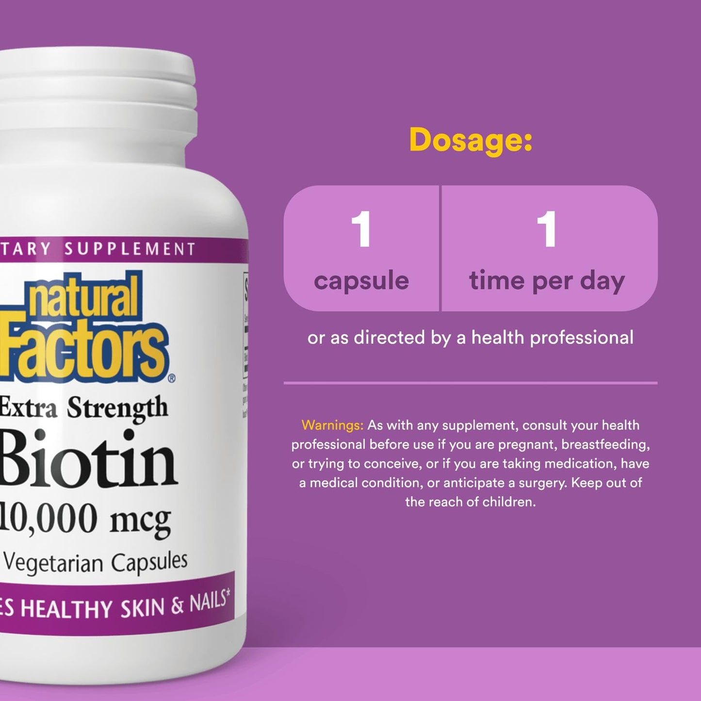Natural Factors Biotin 10000Mcg, 60 CT
