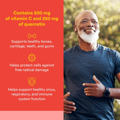 Natural Factors C Extra + Quercetin – 60 Easy Swallow Capsules | Vitamin C 500 mg & Quercetin 250 mg | Non-GMO, Vegan