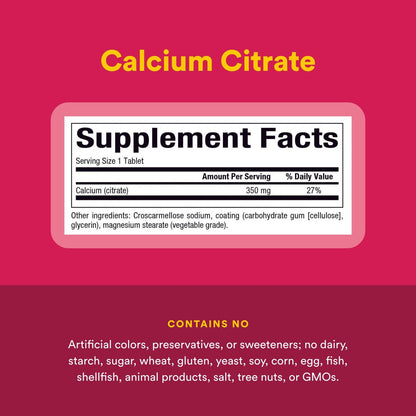 Natural Factors Calcium Citrate 90 Tablets for Strong Bones & Teeth