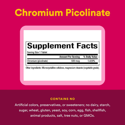 Natural Factors Chromium Picolinate 500 mcg - 90 Tabs (Pack of 4)