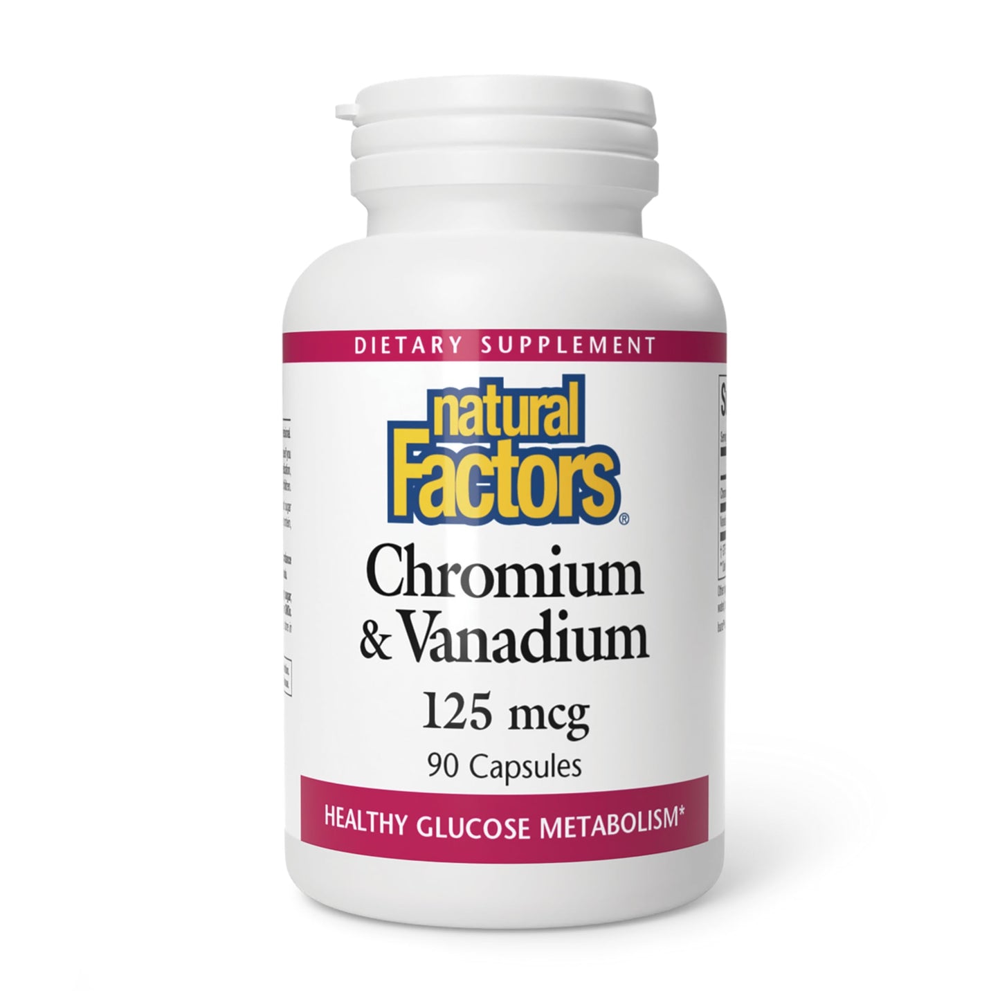 Natural Factors Chromium & Vanadium 125 mcg – Supports Healthy Metabolism – 90 Caps