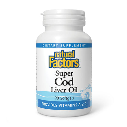 Natural Factors Cod Liver Oil, 90 Capsules | Vitamin A & D for Immune & Bone Health