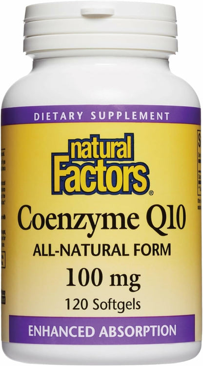 Natural Factors Coenzyme Q10 100 mg – 120 Softgels | Antioxidant & Energy Support