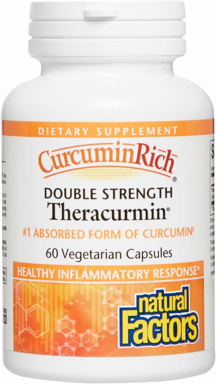 Natural Factors CurcuminRich Theracurmin 60 mg – Double-Strength, 60 Count | Superior Absorption
